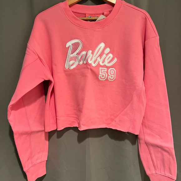 Barbie Pink Cropped Sweater - Picture 1 of 5